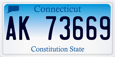 CT license plate AK73669