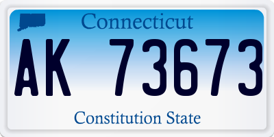 CT license plate AK73673