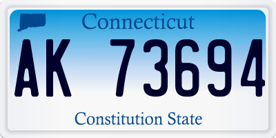 CT license plate AK73694