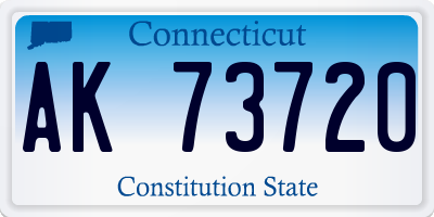 CT license plate AK73720