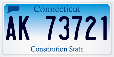 CT license plate AK73721