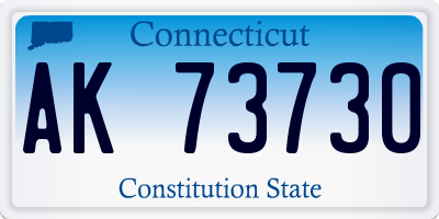 CT license plate AK73730