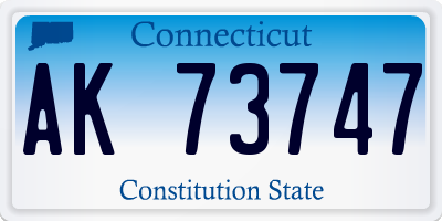 CT license plate AK73747