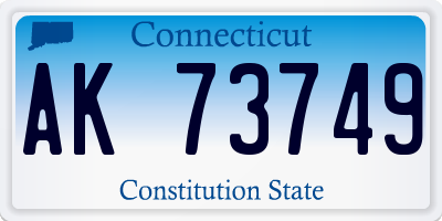 CT license plate AK73749