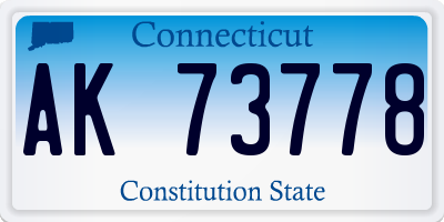 CT license plate AK73778