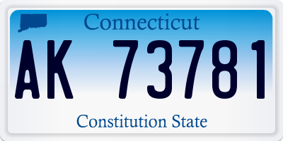 CT license plate AK73781