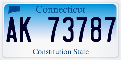 CT license plate AK73787