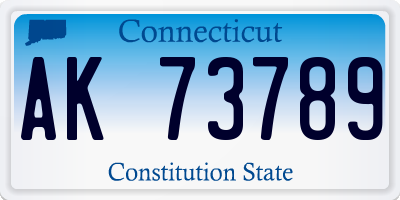 CT license plate AK73789
