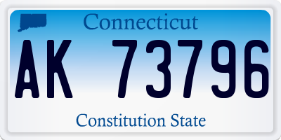 CT license plate AK73796