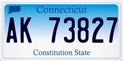 CT license plate AK73827