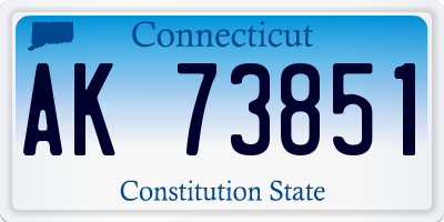 CT license plate AK73851