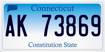 CT license plate AK73869