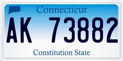 CT license plate AK73882