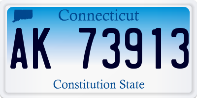 CT license plate AK73913