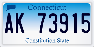 CT license plate AK73915