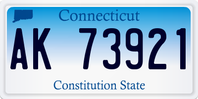 CT license plate AK73921