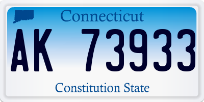 CT license plate AK73933