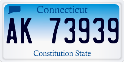 CT license plate AK73939
