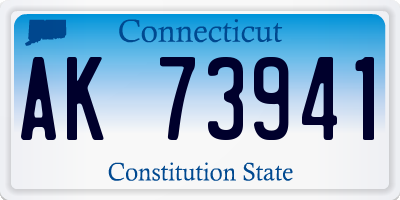 CT license plate AK73941