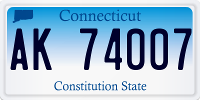 CT license plate AK74007