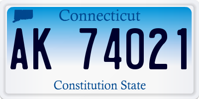 CT license plate AK74021