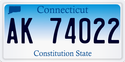 CT license plate AK74022