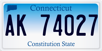 CT license plate AK74027