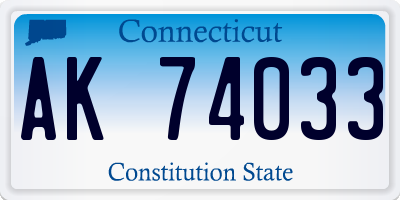 CT license plate AK74033