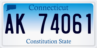 CT license plate AK74061