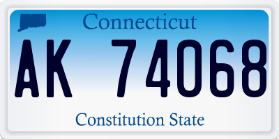 CT license plate AK74068