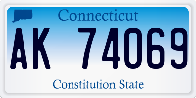 CT license plate AK74069
