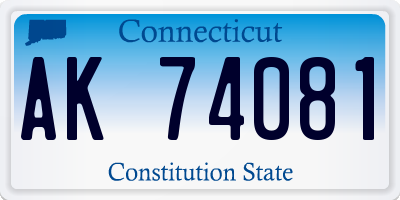 CT license plate AK74081