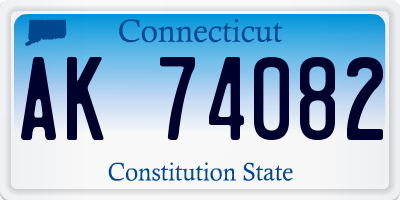 CT license plate AK74082