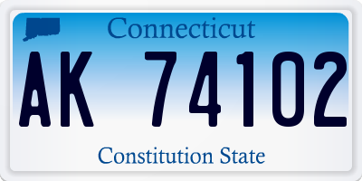 CT license plate AK74102