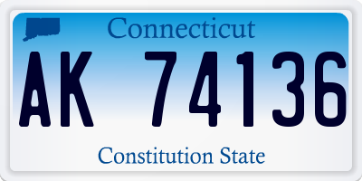 CT license plate AK74136