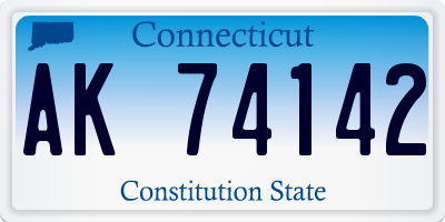 CT license plate AK74142
