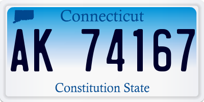 CT license plate AK74167