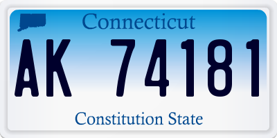 CT license plate AK74181