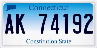 CT license plate AK74192