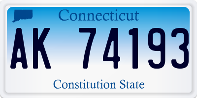 CT license plate AK74193