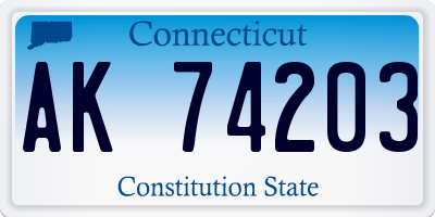 CT license plate AK74203