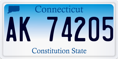 CT license plate AK74205