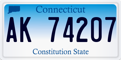 CT license plate AK74207