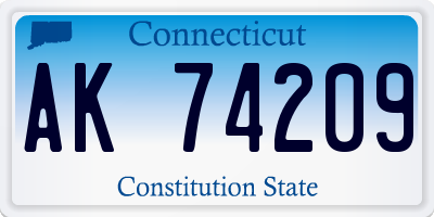 CT license plate AK74209