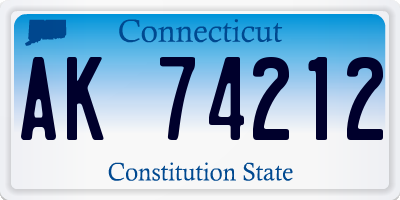 CT license plate AK74212