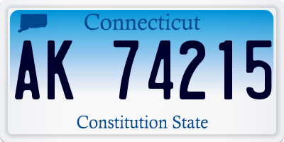 CT license plate AK74215