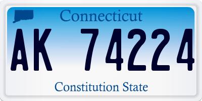 CT license plate AK74224