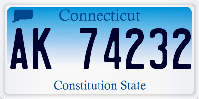 CT license plate AK74232