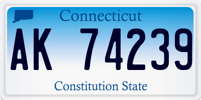 CT license plate AK74239
