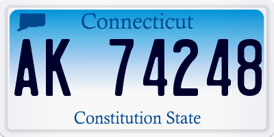 CT license plate AK74248